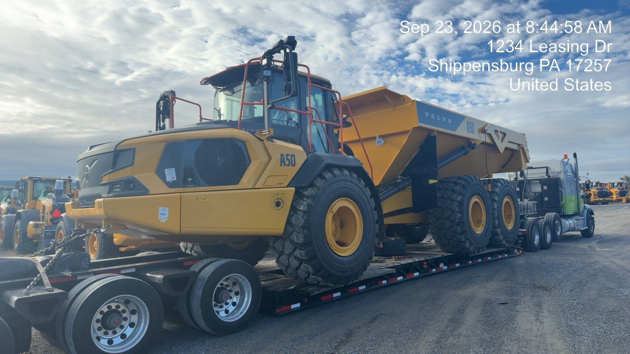 Volvo A50 articulated dump truck loaded for heavy haul transport
